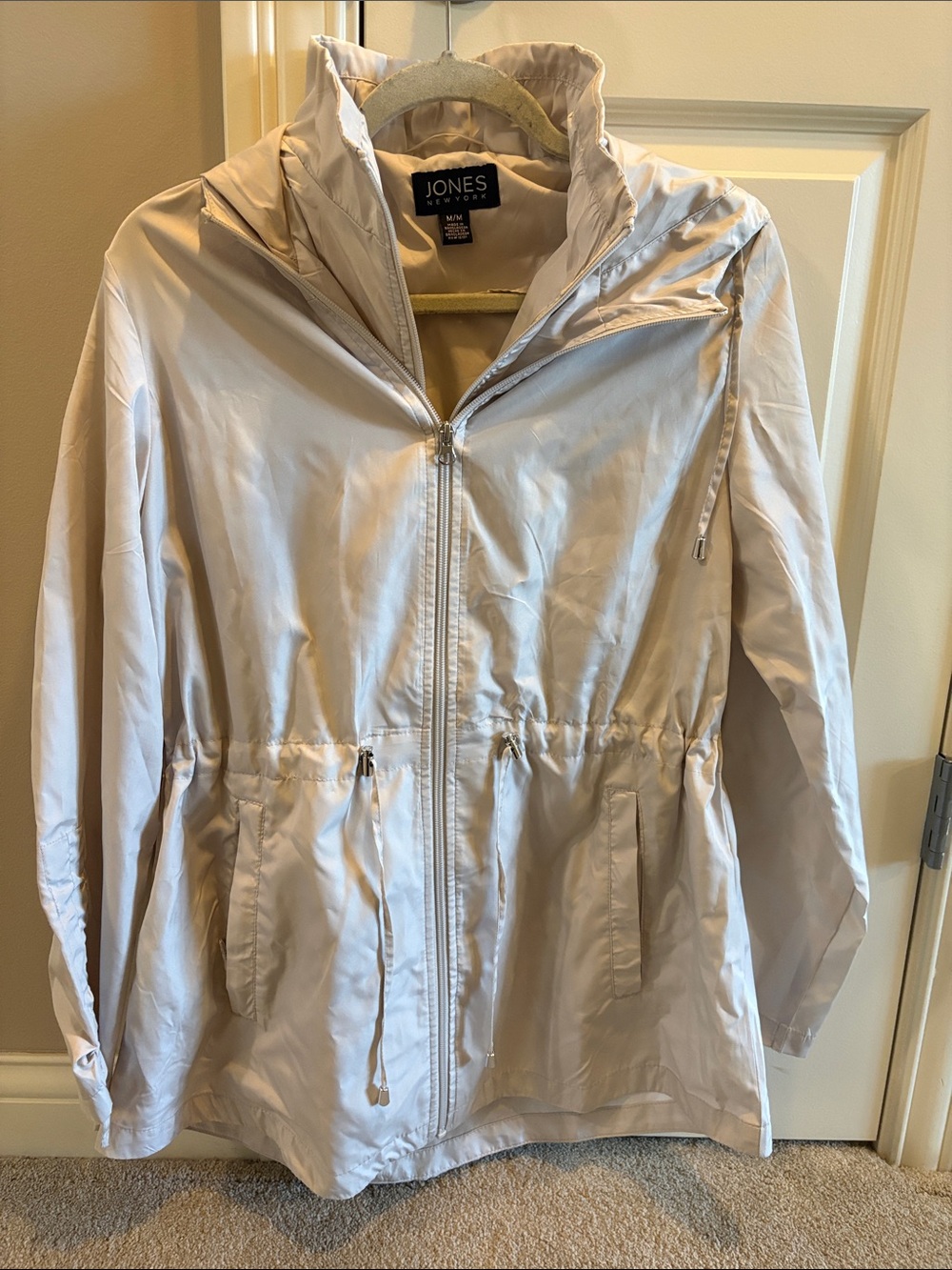 Jones New York Light Beige Packable Trench-Style Jacket